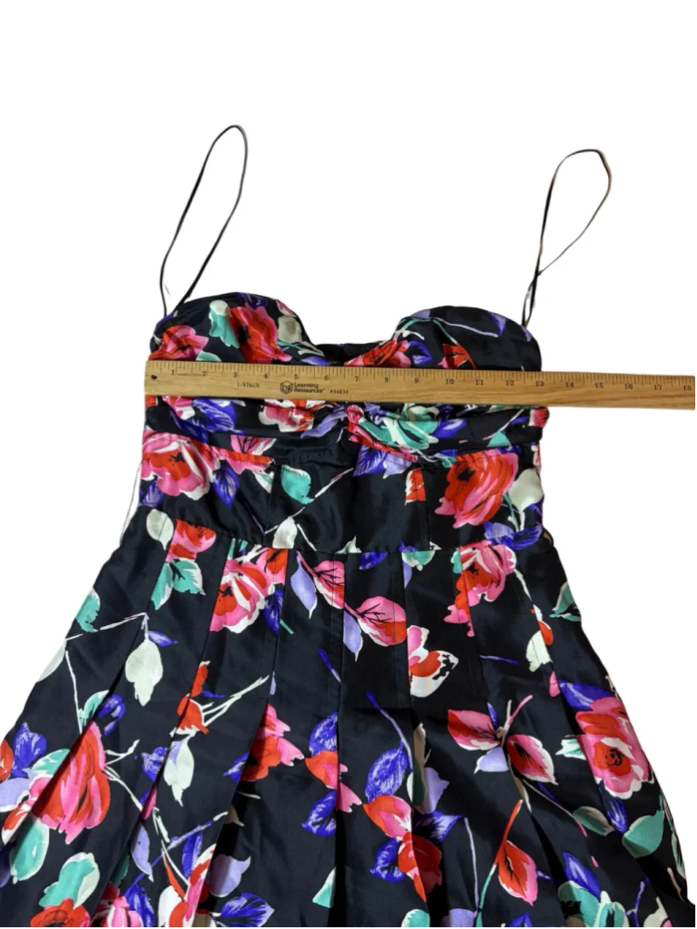 Express Womens 2 Y2K Silk Floral Bustier Fit Flare Party Dress Black
